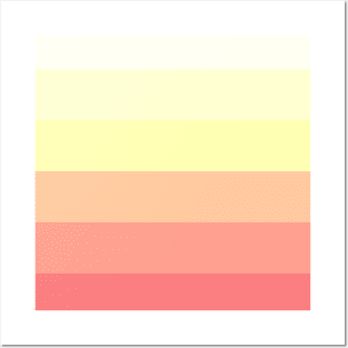 Stripes - Gradient - Dark to Light pink yellow sunrise Posters and Art